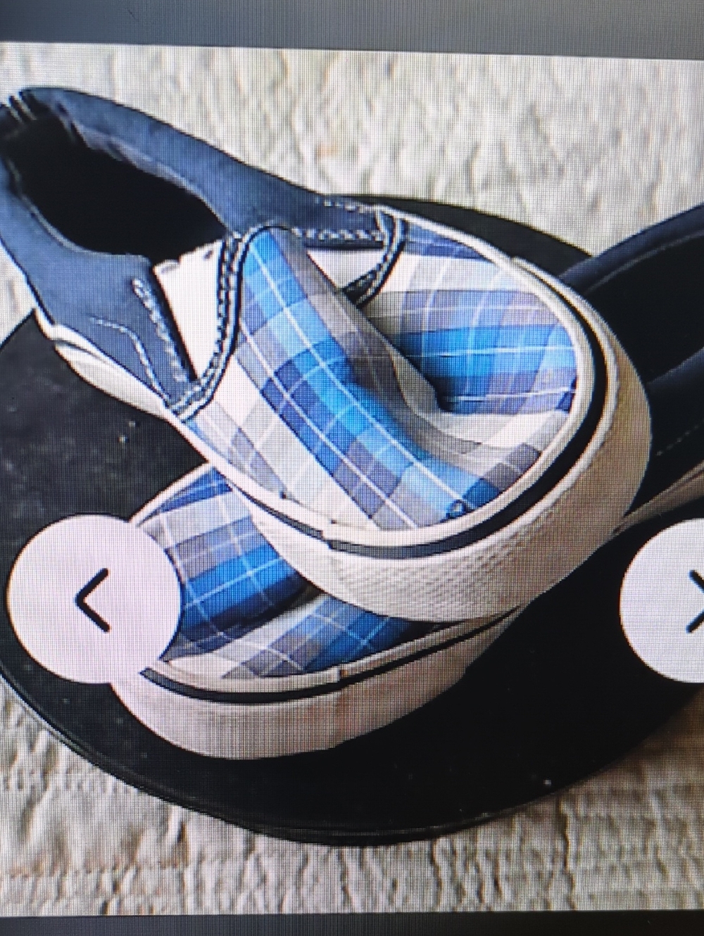 Joe Boxer Blue Plaid Slip-On Sneakers for Kids